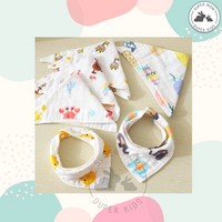 Premium Muslin Cotton Baby Bib (8 layers)