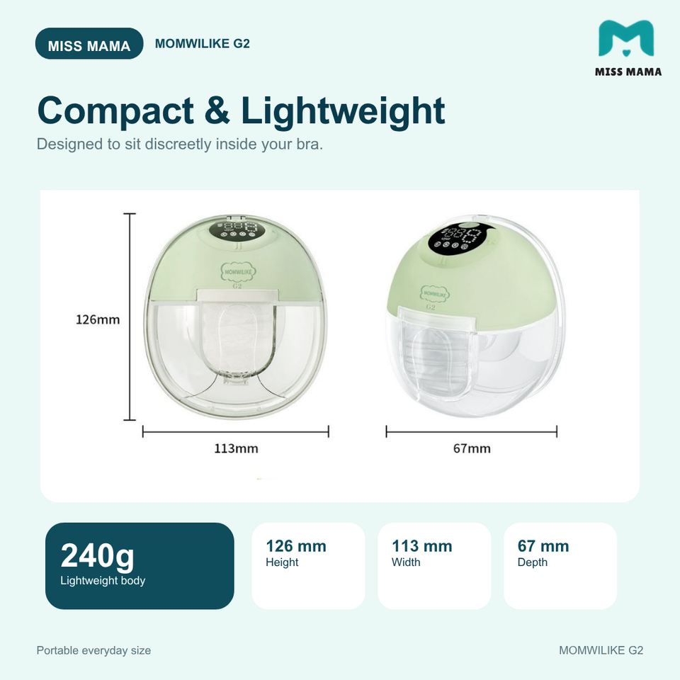 MOMWILIKE G2 Wearable Breast Pump Handsfree with Apps Control