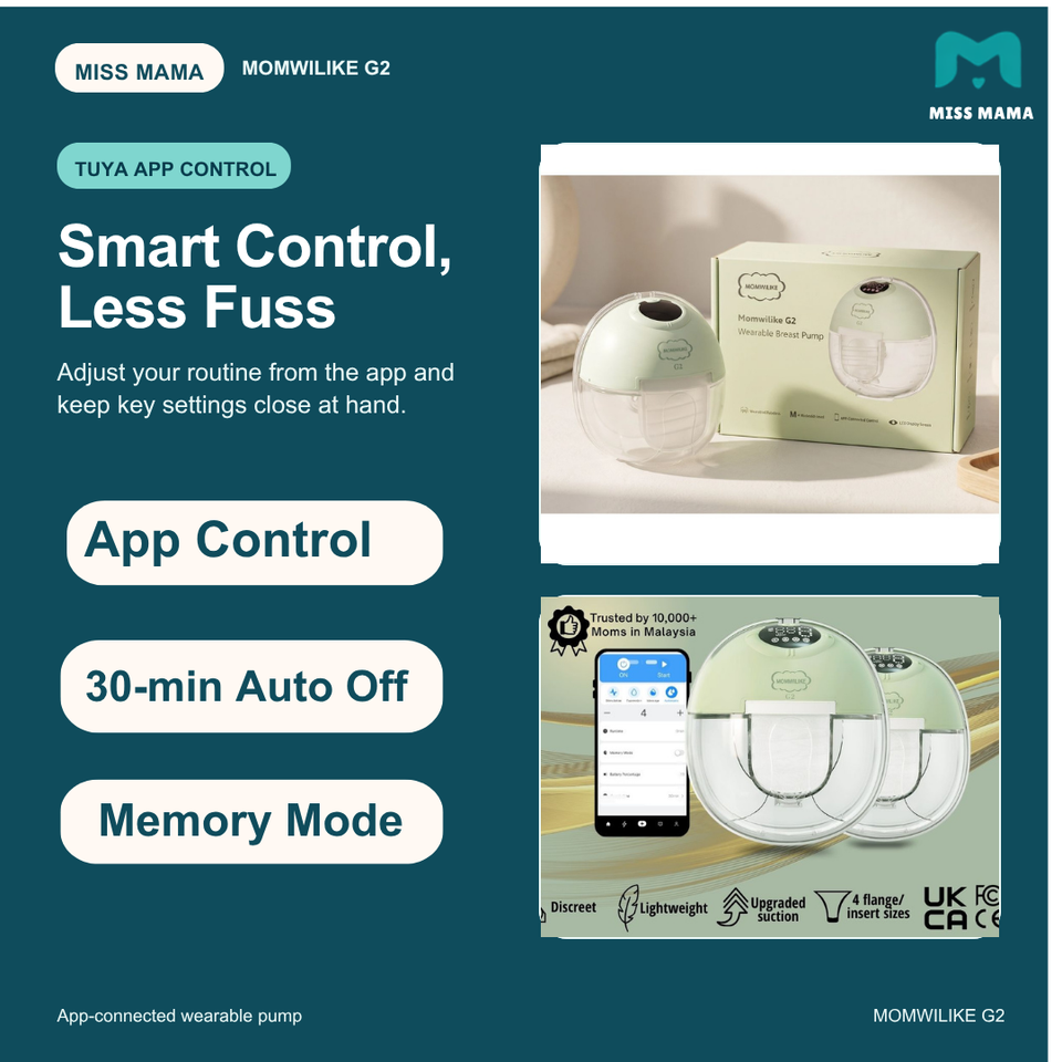 MOMWILIKE G2 Wearable Breast Pump Handsfree with Apps Control