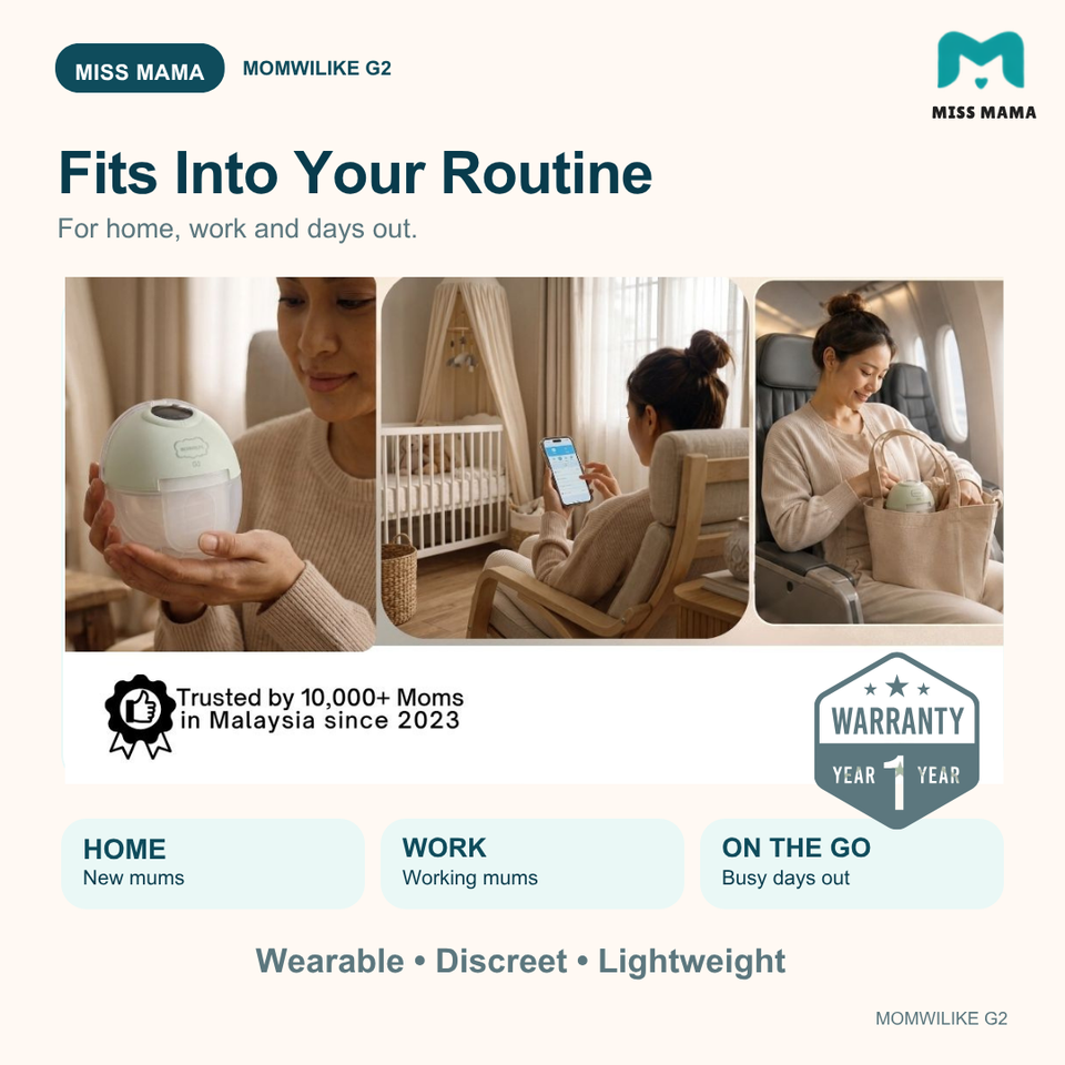 MOMWILIKE G2 Wearable Breast Pump Handsfree with Apps Control
