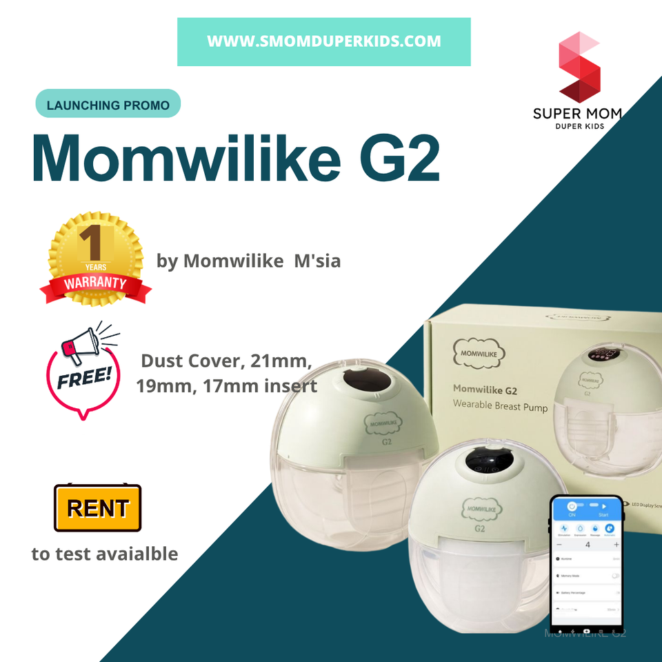 MOMWILIKE G2 Wearable Breast Pump Handsfree with Apps Control