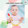 Baby Suction Bowl 2 IN 1 With Heat Sensing Spoon & Lid