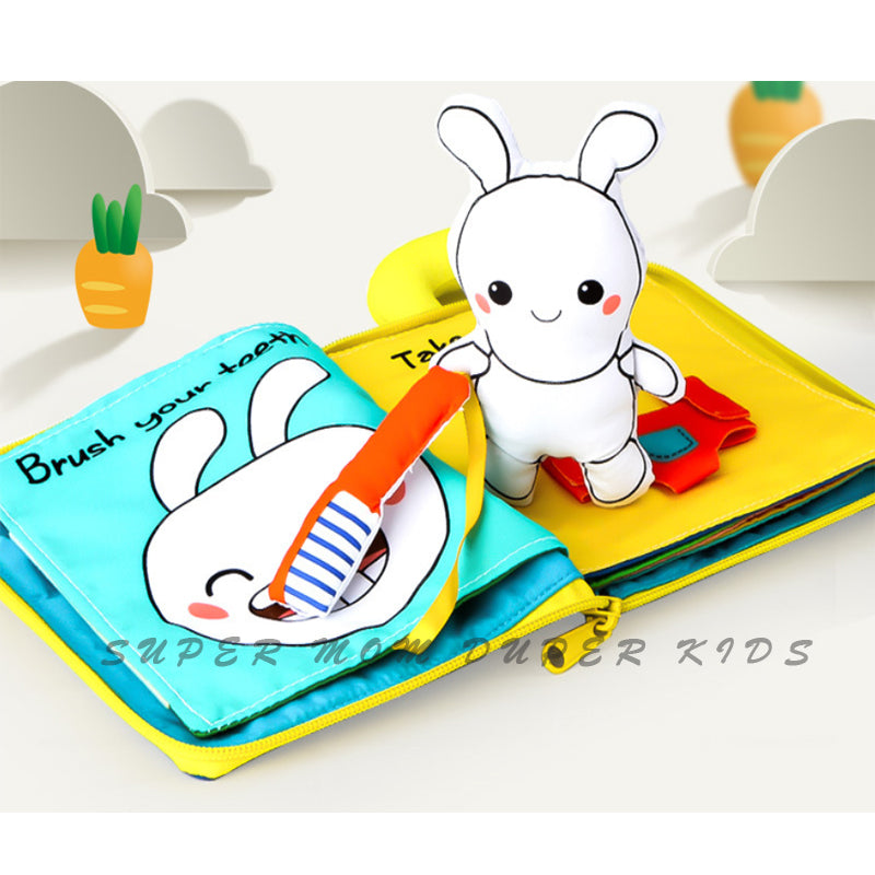 Beiens Cute Cartoon 3D Washable Soft Cloth Book