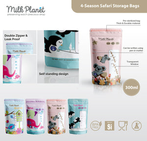 Milk Planet 4-seasons Safari Breast Milk Storage Bag (10oz)