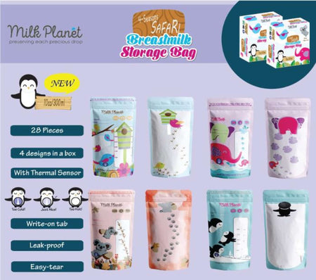 Beg Simpanan Susu Ibu Safari 4 musim Milk Planet (10oz) 
