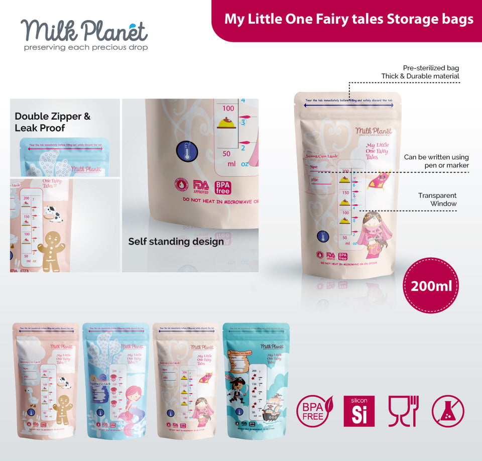Milk Planet My Little One Fairy Tales Breast Milk Storage Bag (7oz)